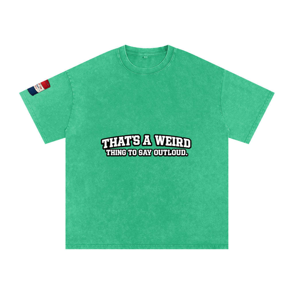 That's Weird Snow Washed Oversized Cotton T-Shirt