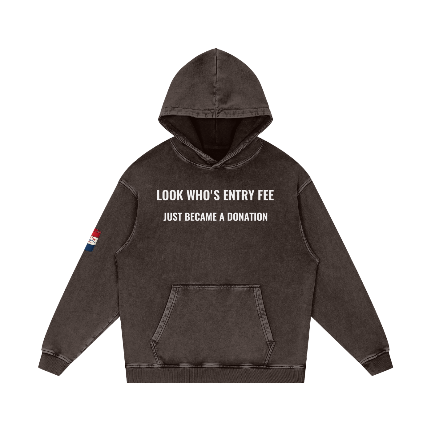 LOOK WHO Snow Washed Loose Cotton Hoodie